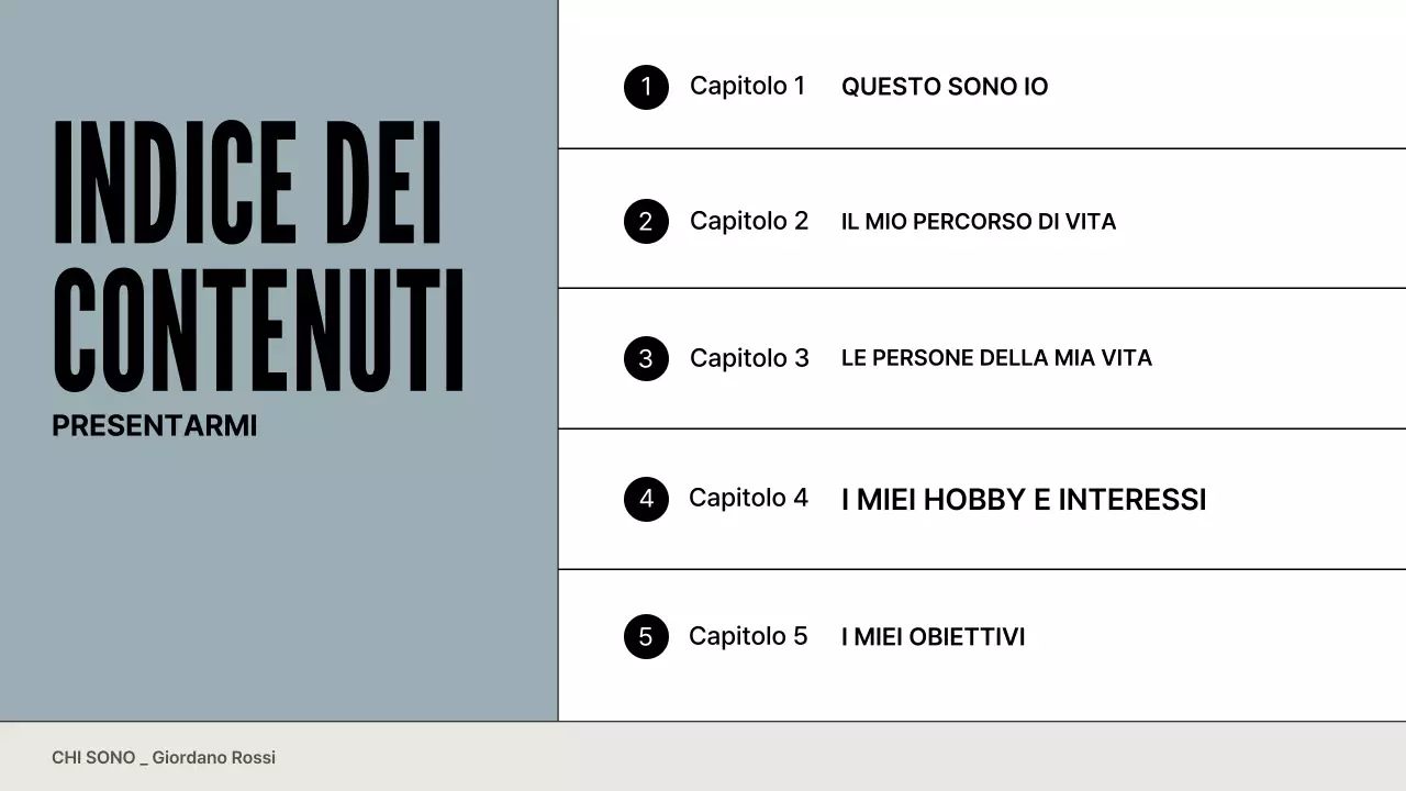 portfolio di profilo moderno grigio blu