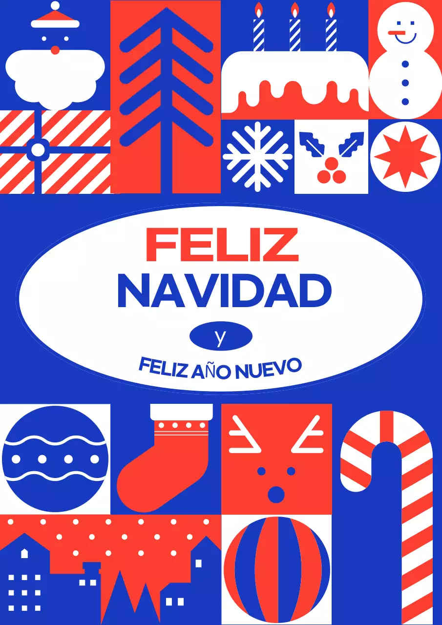 Tarjeta de Navidad Blue Pop