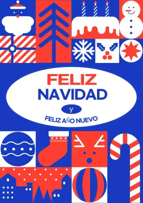 Tarjeta de Navidad Blue Pop