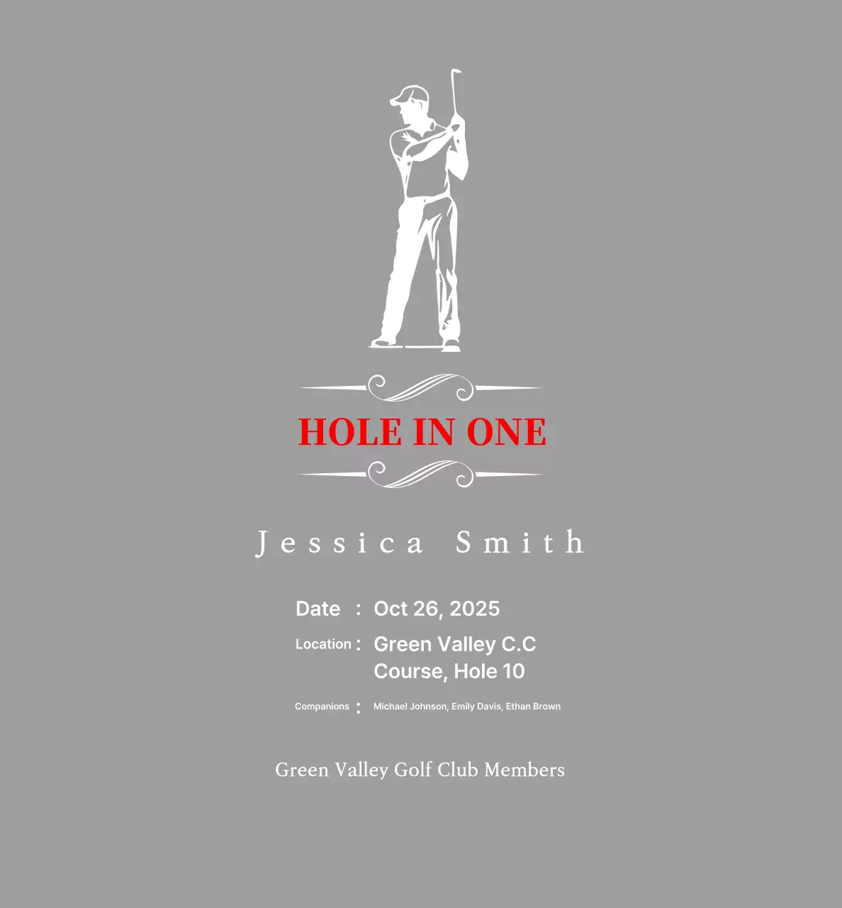 Classic golf plaque featuring an illustration of a golfer playing golf