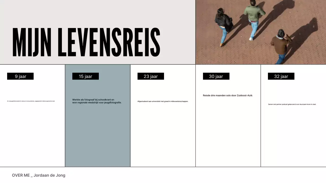 grijs blauw modern profiel portfolio