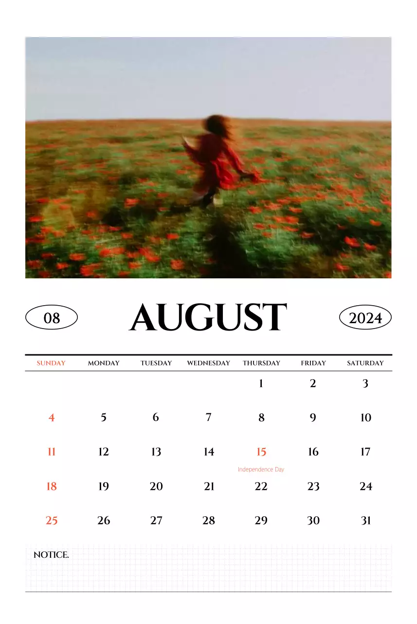 Kalender dinding bergaya sederhana dengan konsep fotografi perjalanan emosional hitam putih