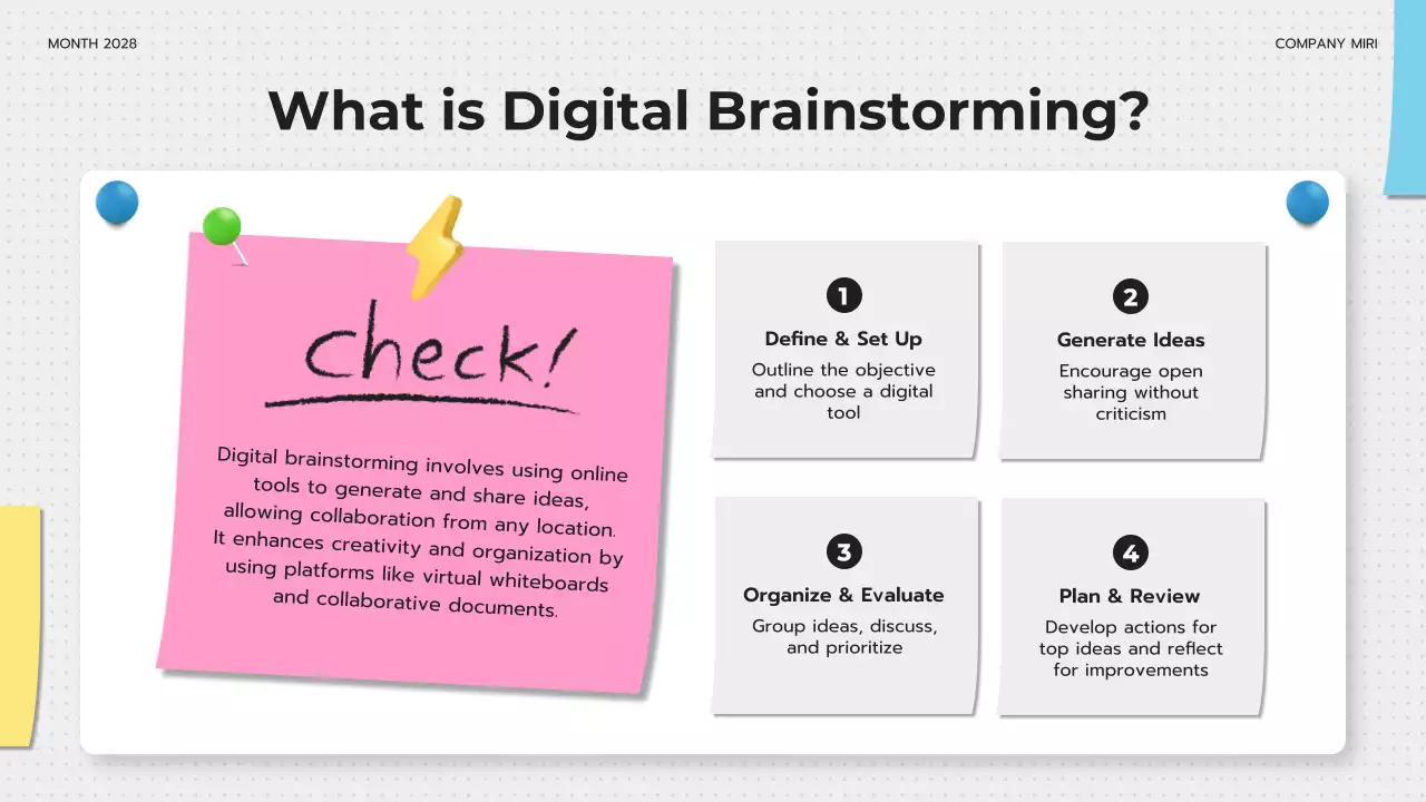 Yellow Modern Digital Brainstorming Guide Presentation