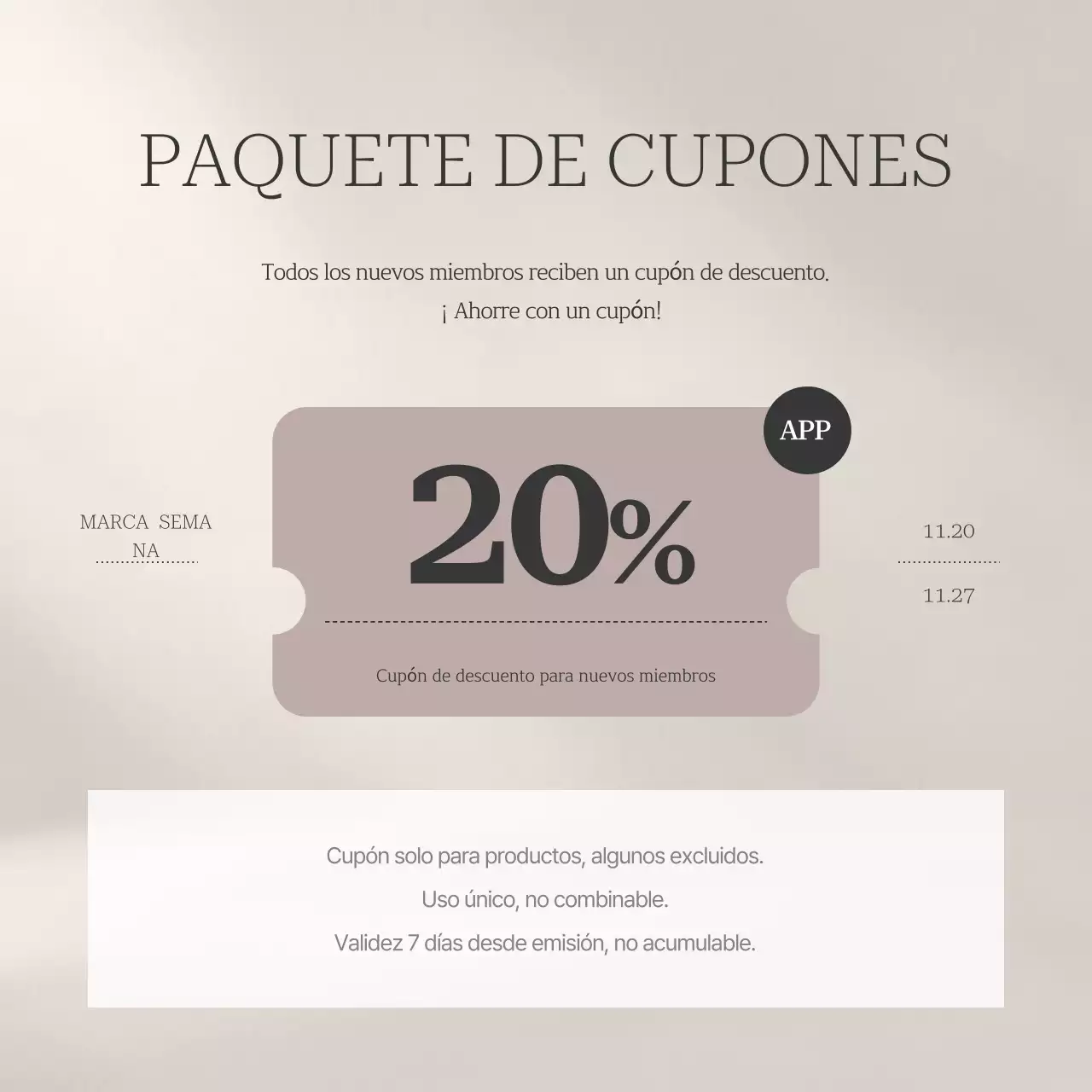 Anuncio sencillo de marketing de marca en beige