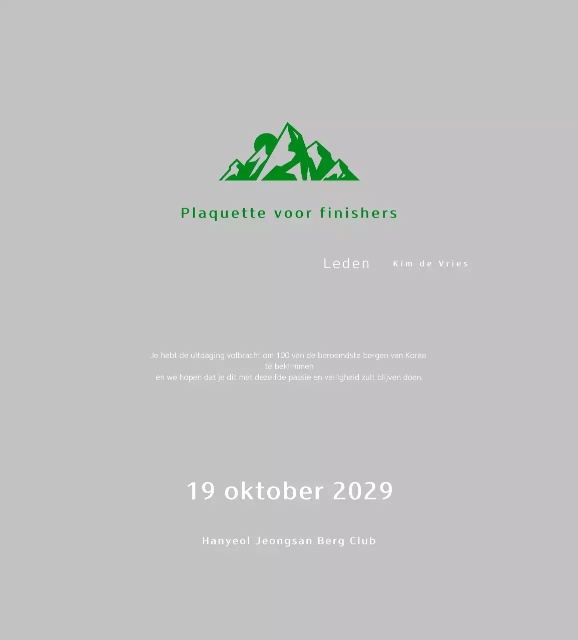 Groen Eenvoudig Bergbeklimmer Plaquette