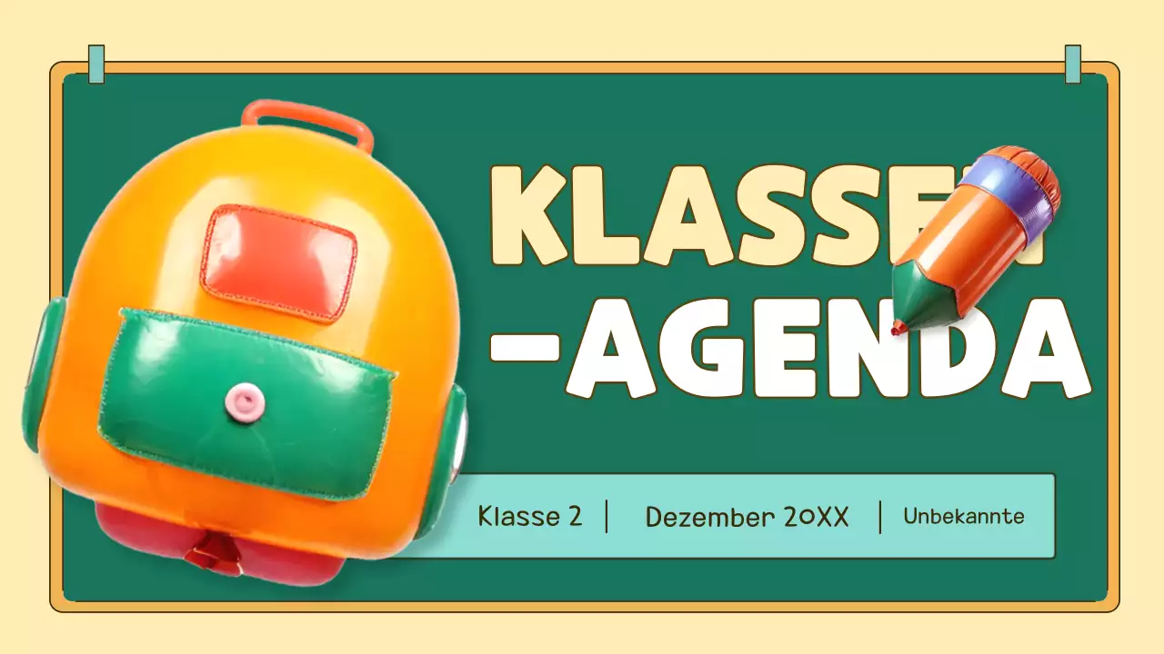 orange-grüner Pop-Klassen-Agenda-Planer