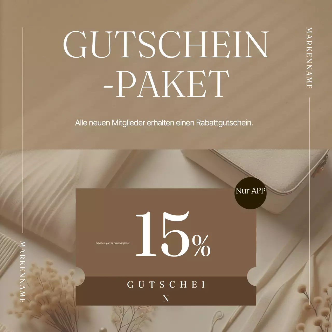 Werbung für eine moderne Herbstmarke in Braun