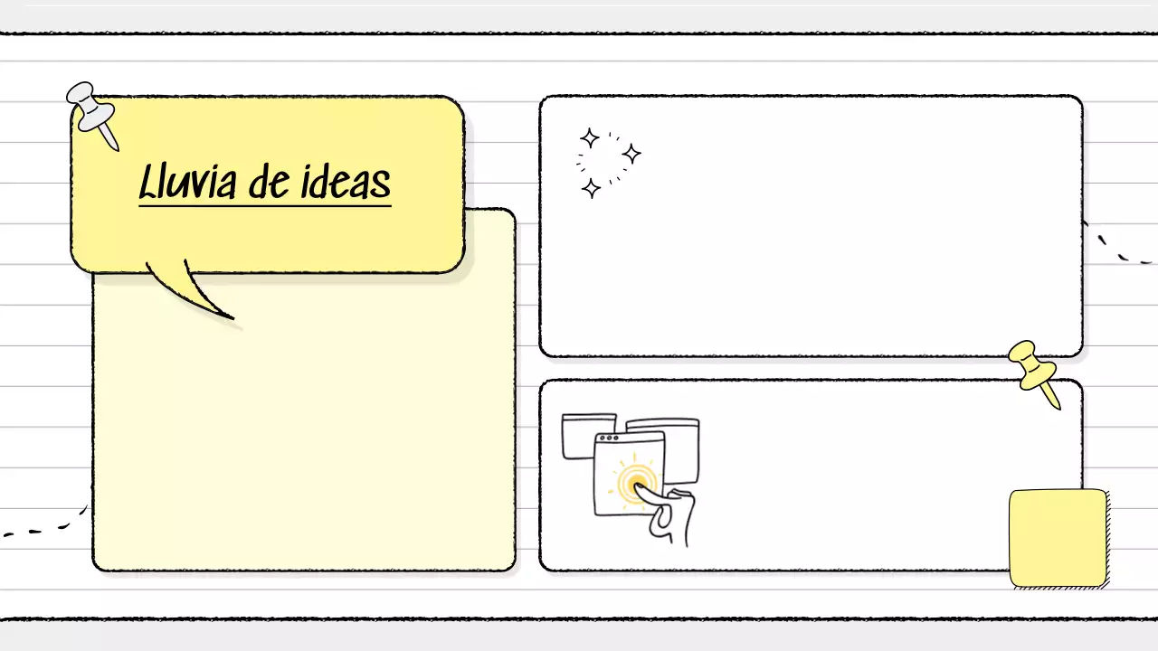 guía amarilla moderna de brainstorming