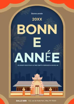 invitation traditionnelle orange pour le nouvel an