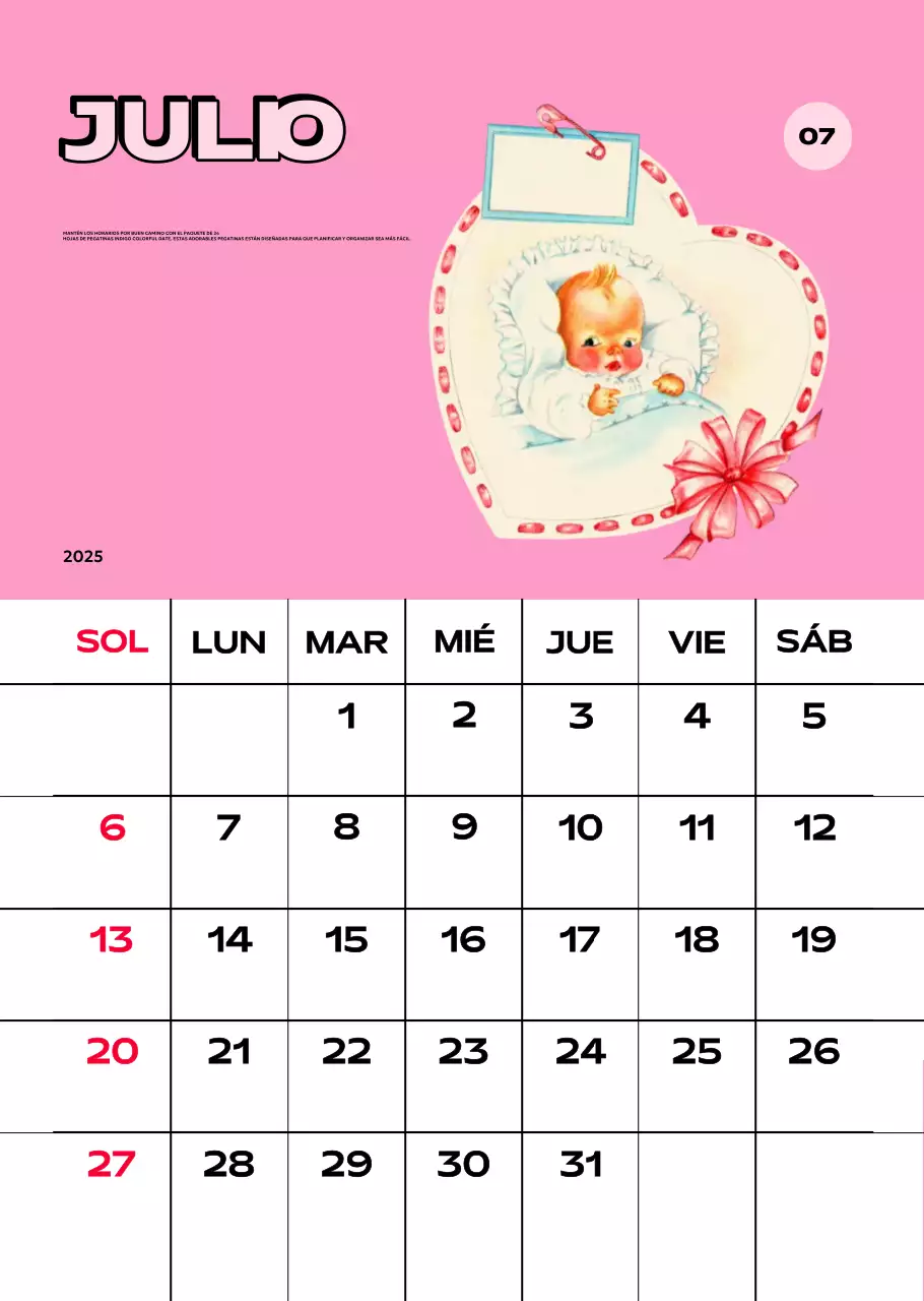 Coloridos calendarios con diversas ilustraciones retro