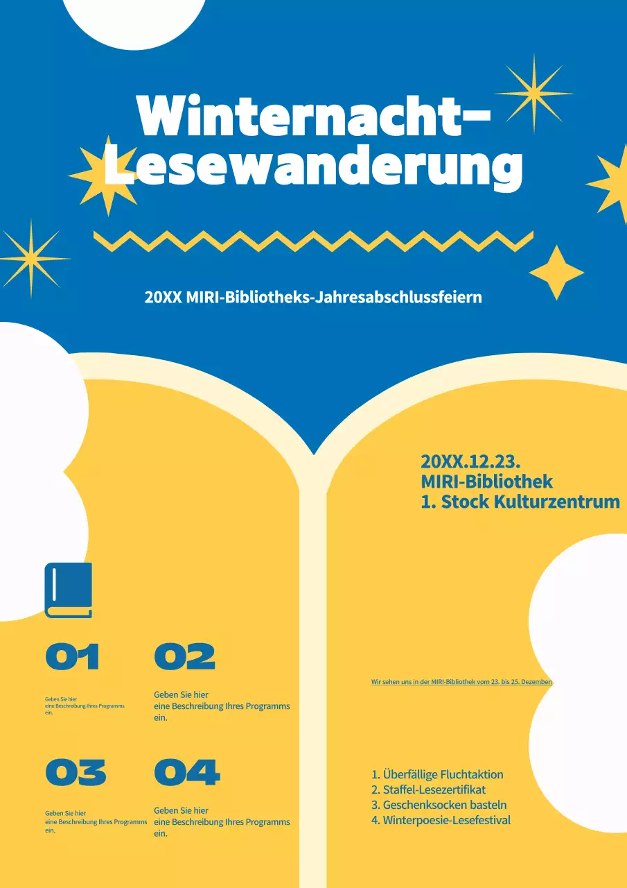 Blue Simple Leseveranstaltung