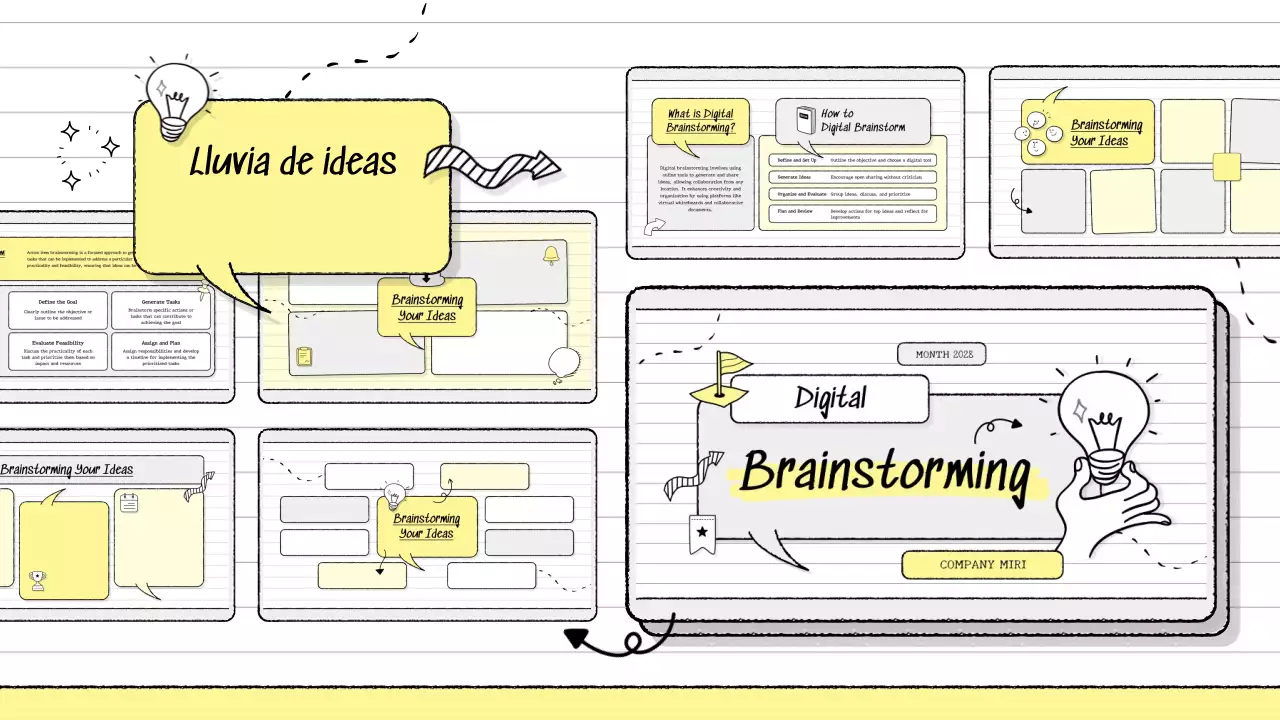 guía amarilla moderna de brainstorming
