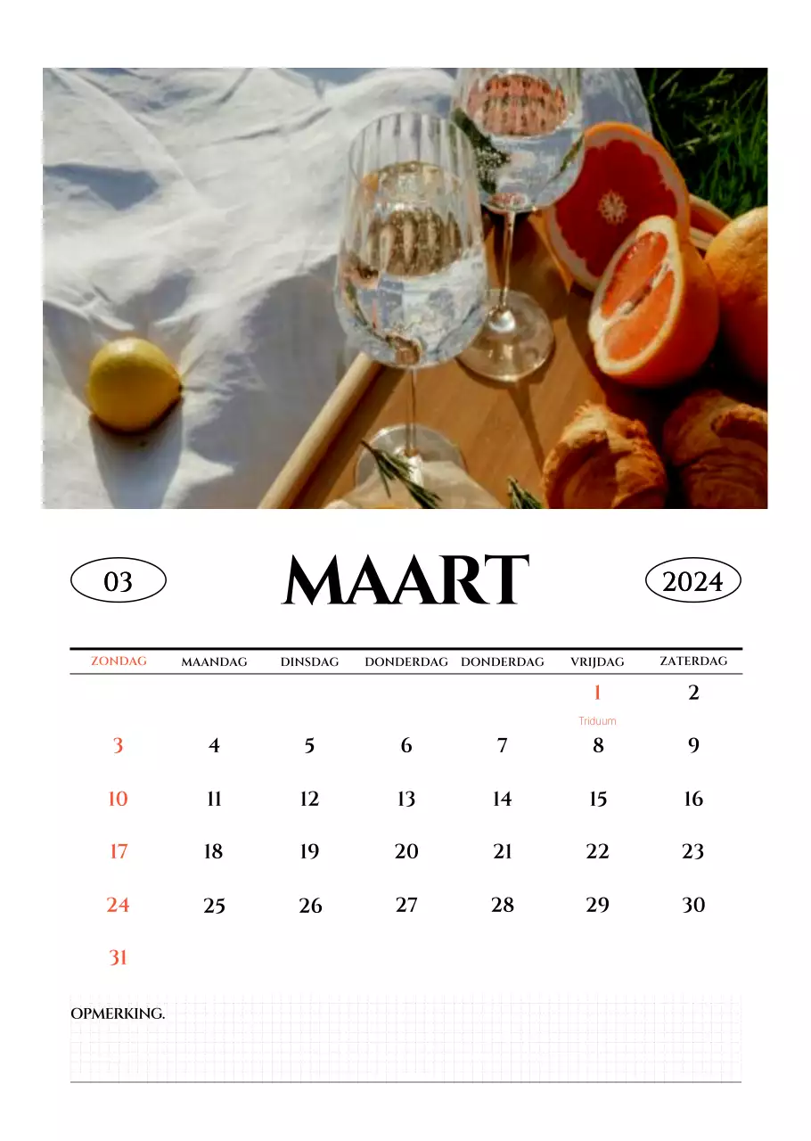 Eenvoudige stijl muurkalender met zwart-wit emotionele reisfotografie concept