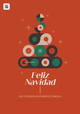 Tarjeta de Navidad Retro Naranja