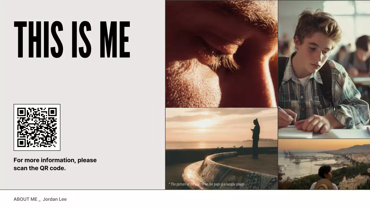 Grey Minimal Personal Introduction Presentation