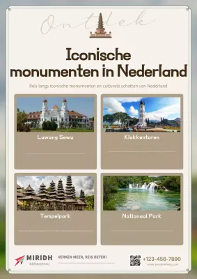 beige klassieke reisadvertentie