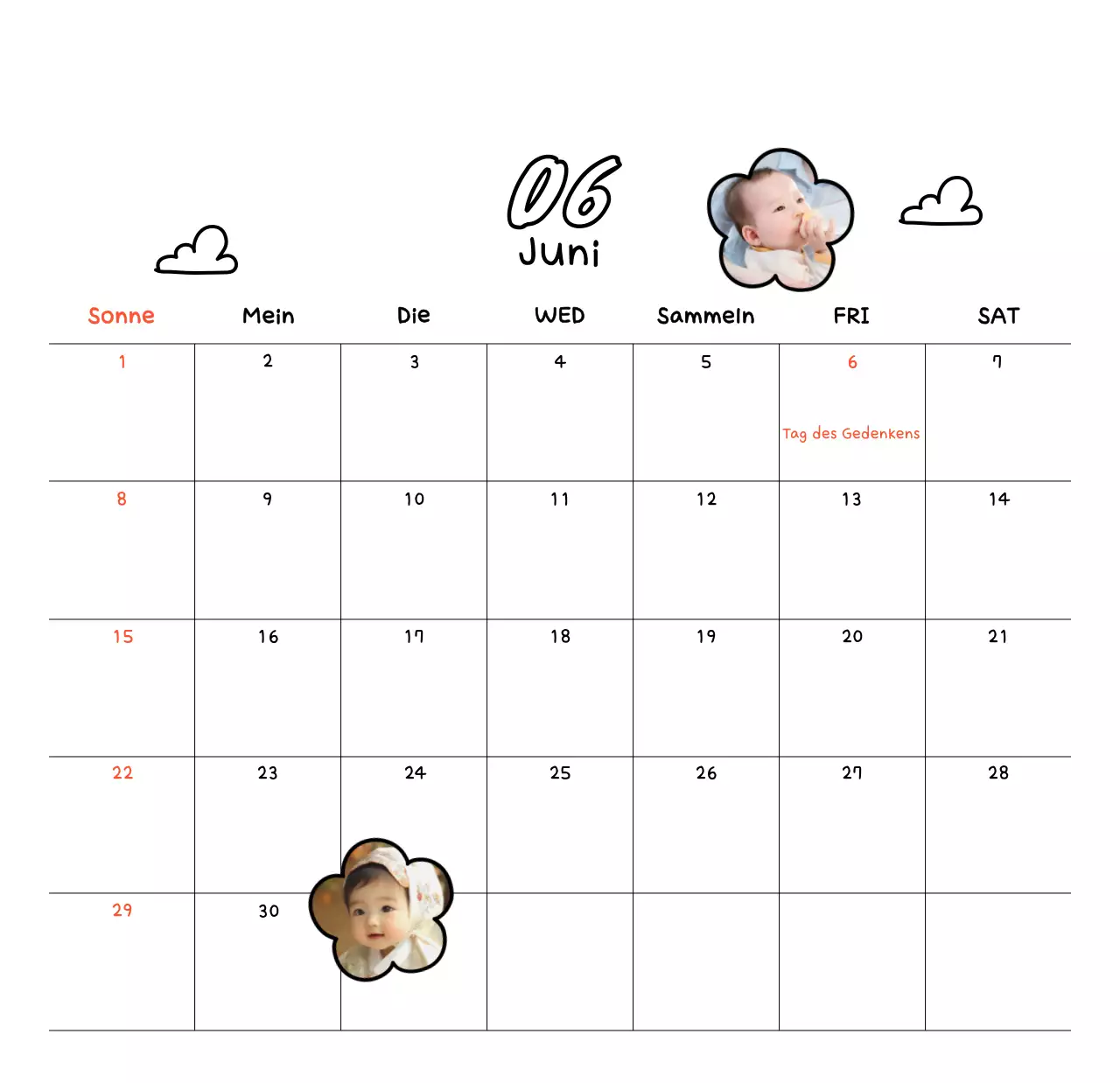 Weißer gemütlicher Neujahrskalender