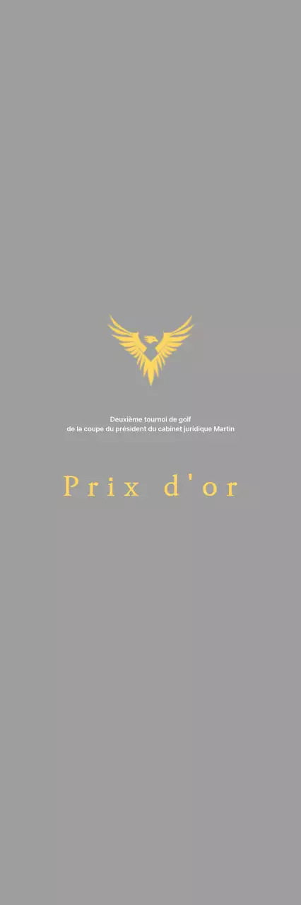 Plaque de tournoi de golf avec aigle