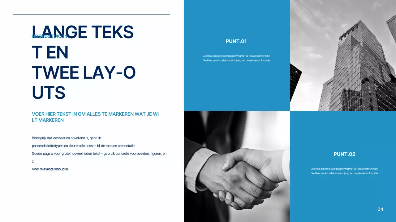 Een eenvoudig globaal bedrijfsplan in wit en blauw