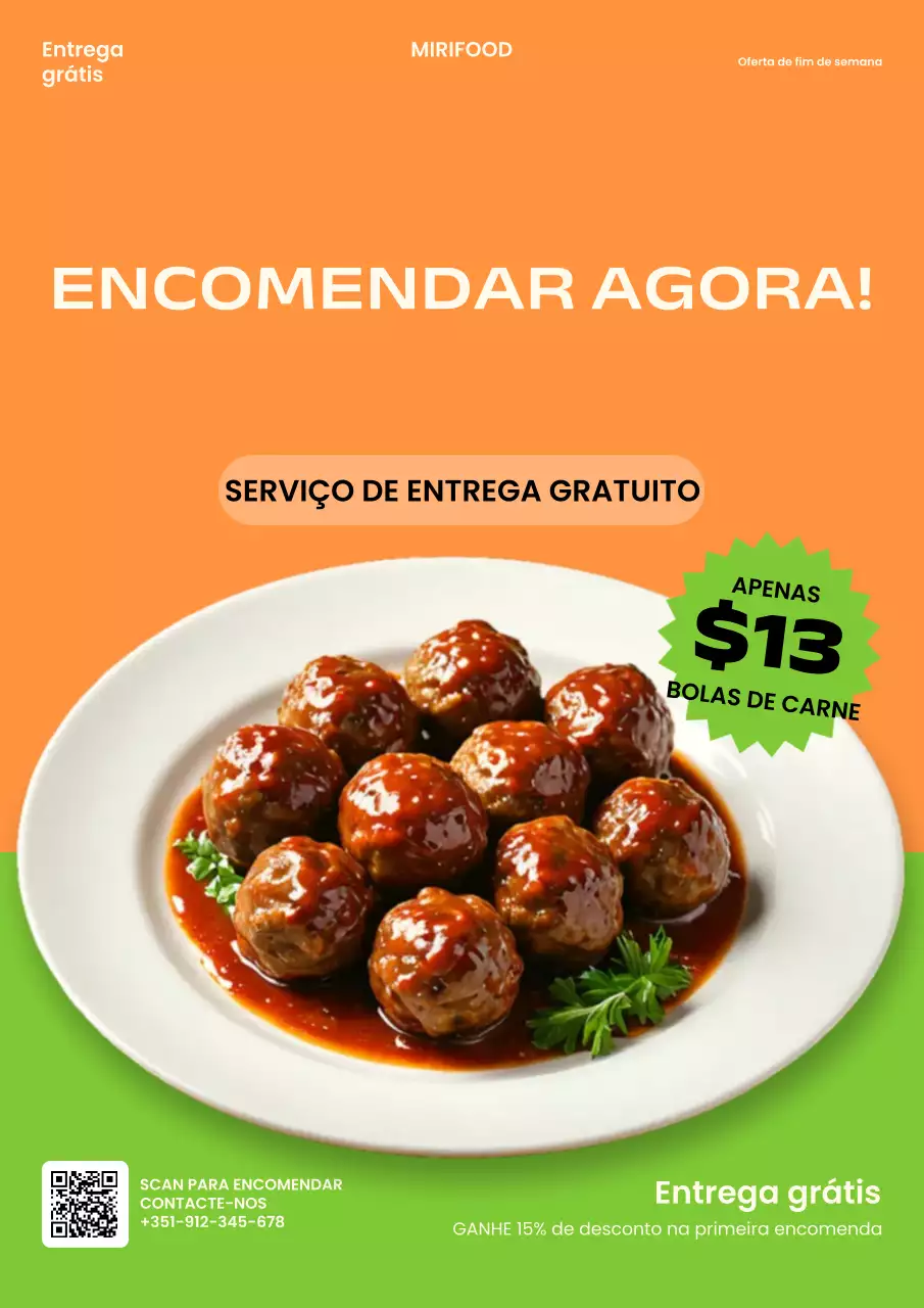 promoção de alimentos modernos em laranja