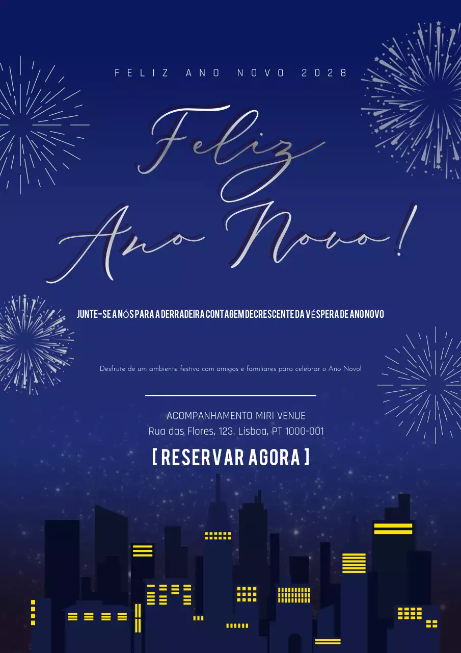 convite para evento moderno em azul marinho