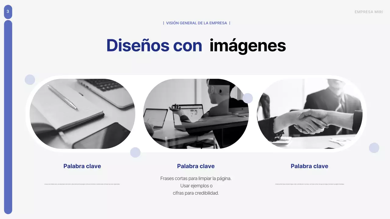 Un sencillo plan de empresa en azul y gris