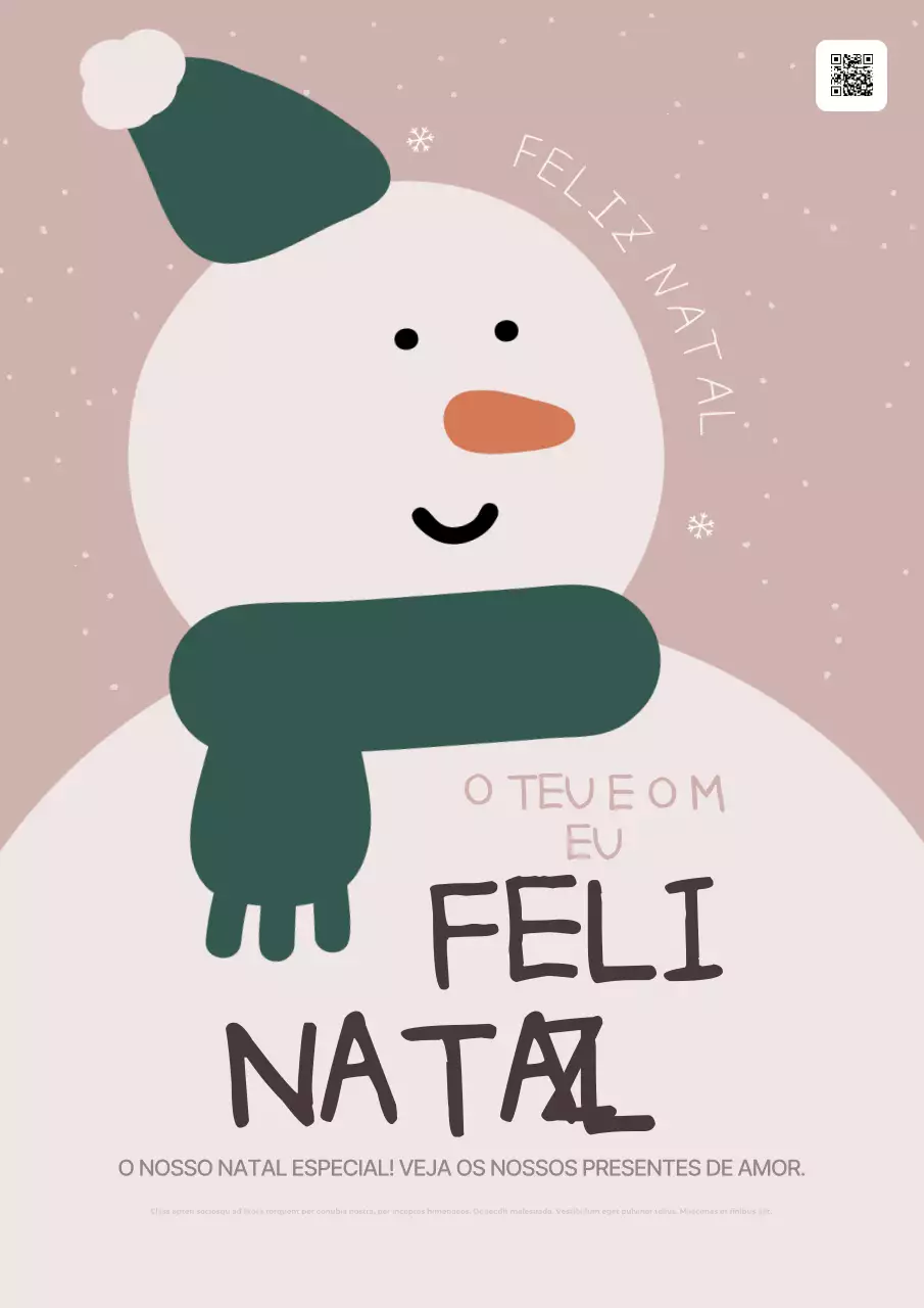 Cartão de Natal bege e acolhedor