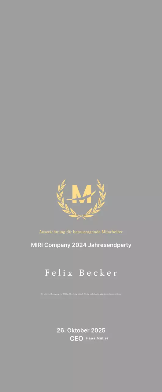 Gepflegte Listungstafel mit Lorbeeren