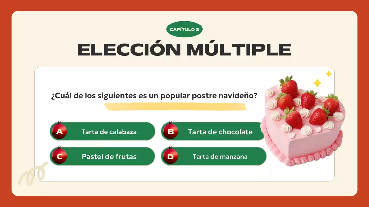 presentación festiva en rojo