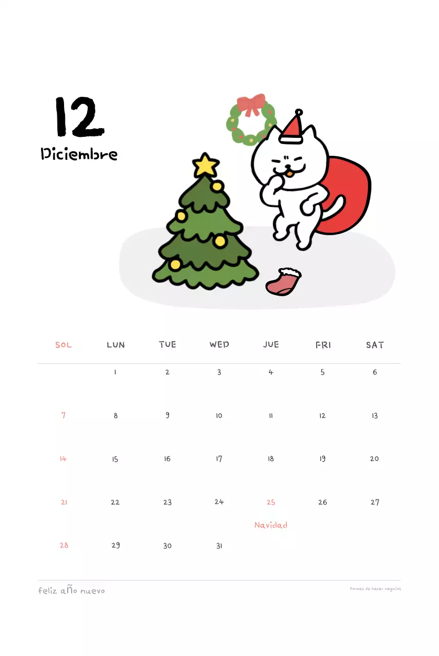Calendario diario en marfil