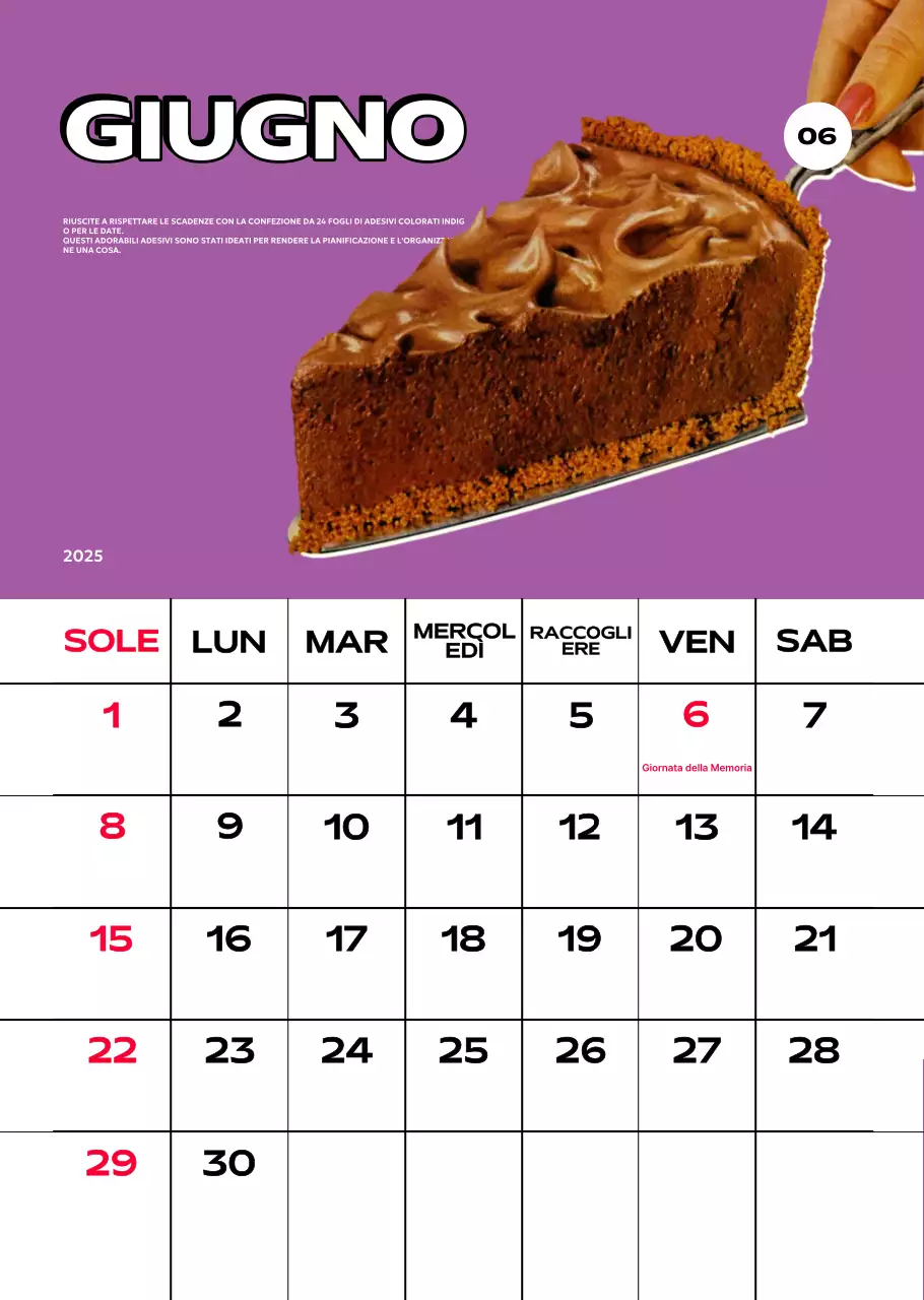 Calendari colorati con una varietà di illustrazioni retrò