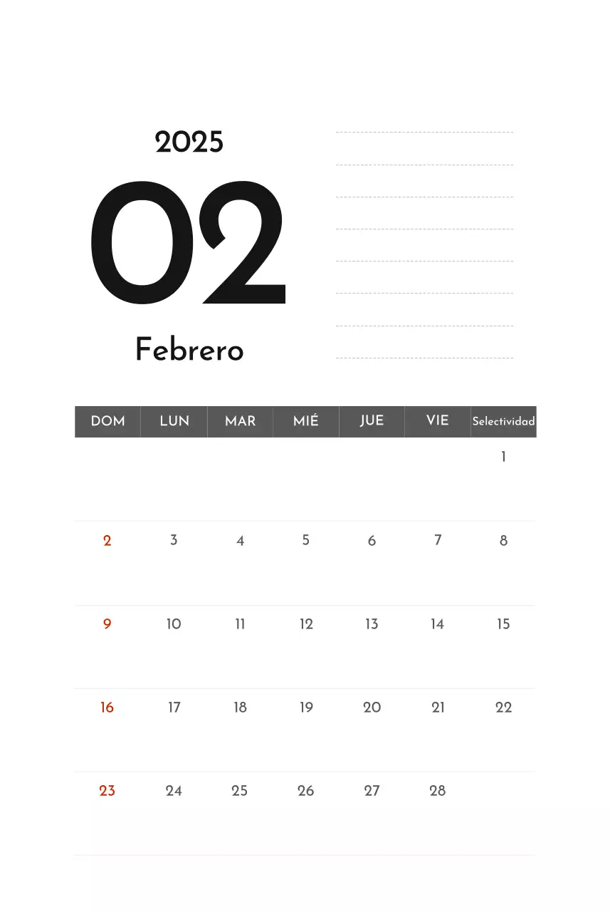 Calendario de empresa Grey Simple