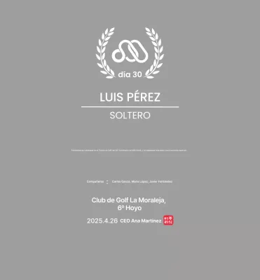 Elegante trofeo de golf con hoja de laurel y logotipo de la empresa