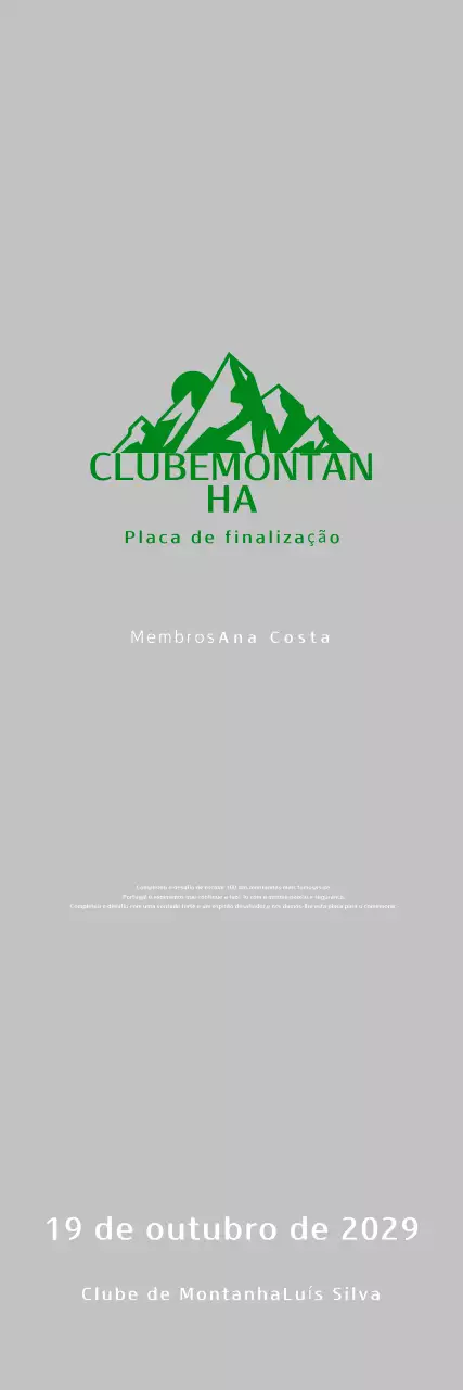Placa de alpinismo simples verde