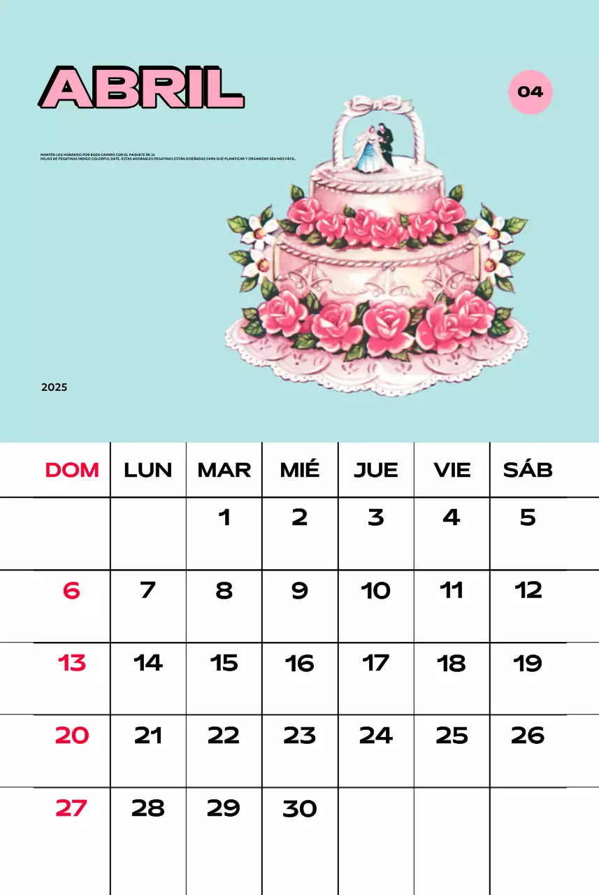 Coloridos calendarios con diversas ilustraciones retro