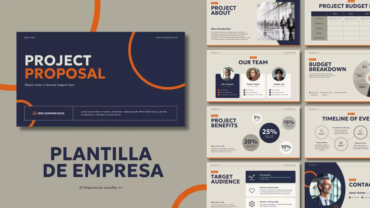 presentación de la empresa navy modern