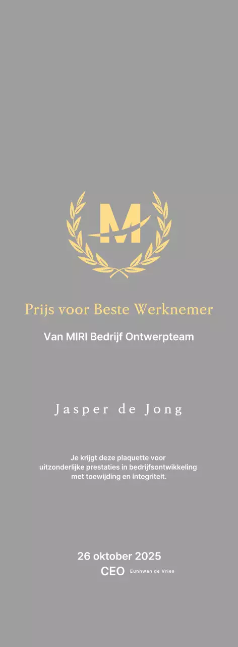 Nette plaquette met lauweren