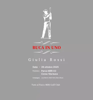 Classica targa da golf con l'illustrazione di un golfista che gioca a golf