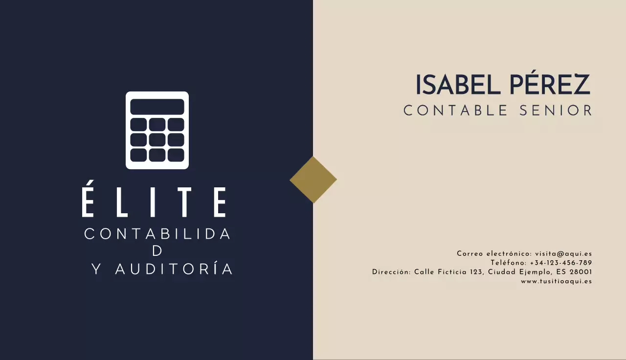 tarjeta de visita de contabilidad moderna navy