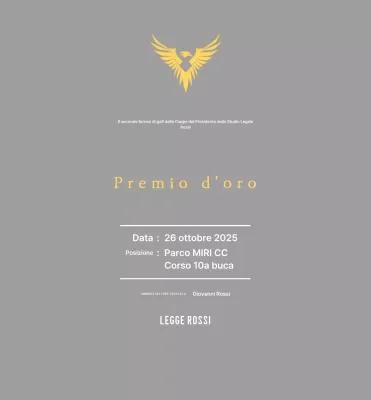 Placca per il torneo di golf con aquila