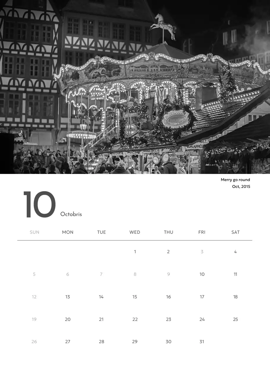 Kalender foto dengan nuansa perkotaan yang bersih