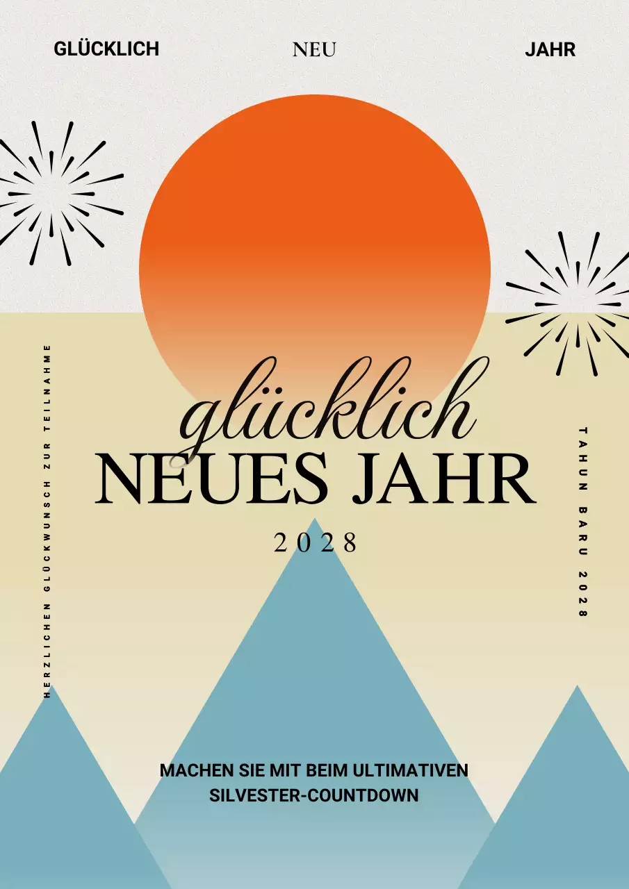 gelbe abstrakte indonesische Neujahrskarte