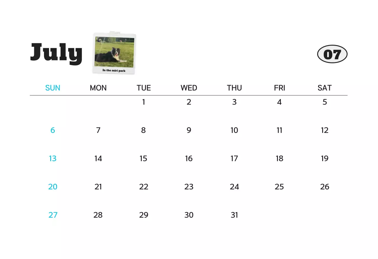 Kalender foto hewan peliharaan putih bersih