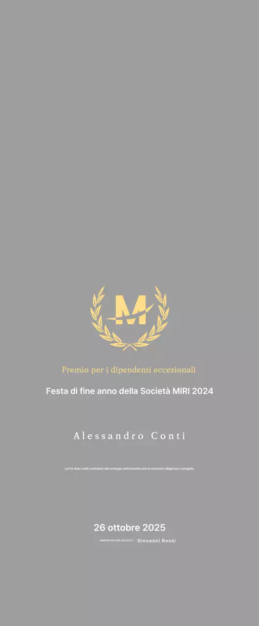 Targa d'iscrizione ordinata con allori