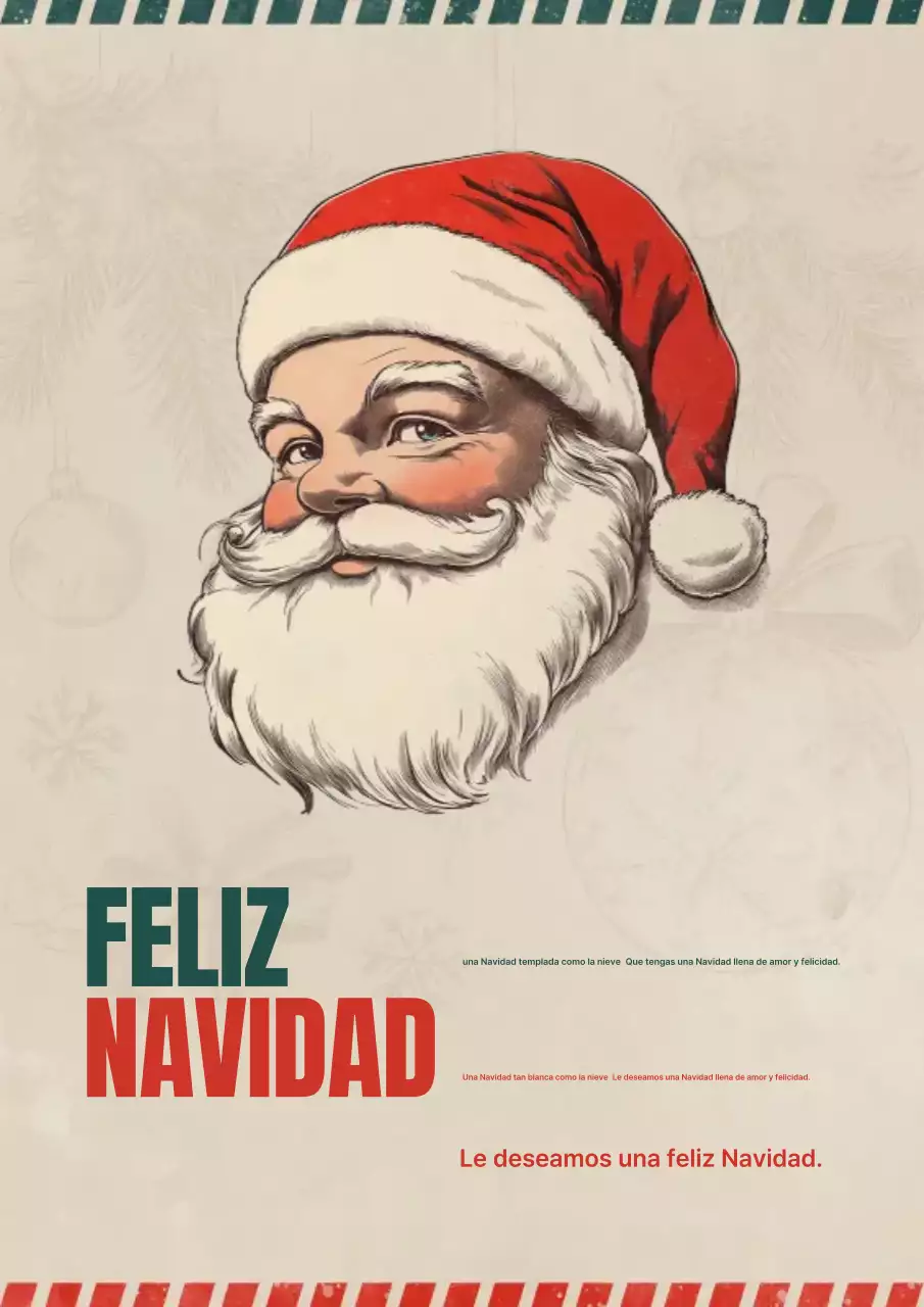 Postal navideña vintage roja