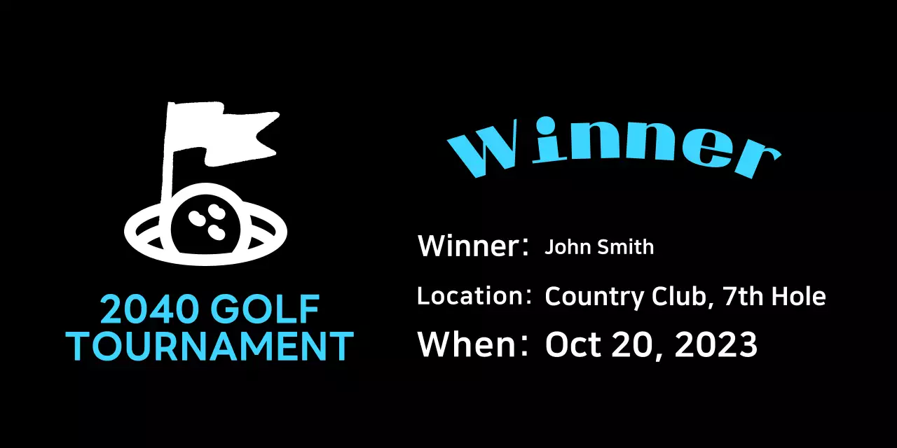 Light blue simple golf tournament listing
