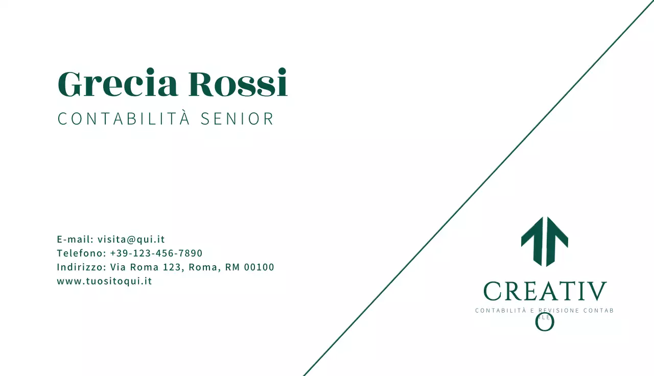 biglietto da visita minimalista verde