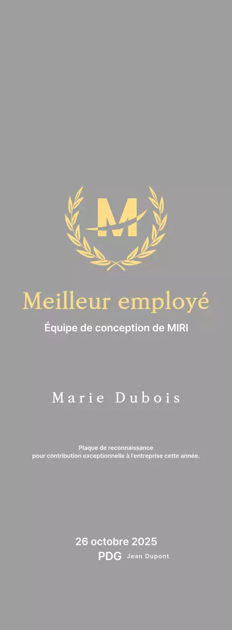 Belle plaque d'inscription avec des lauriers