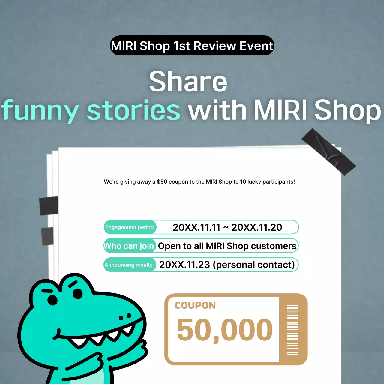 White Comic Crocodile Promotion Instagram Carousel