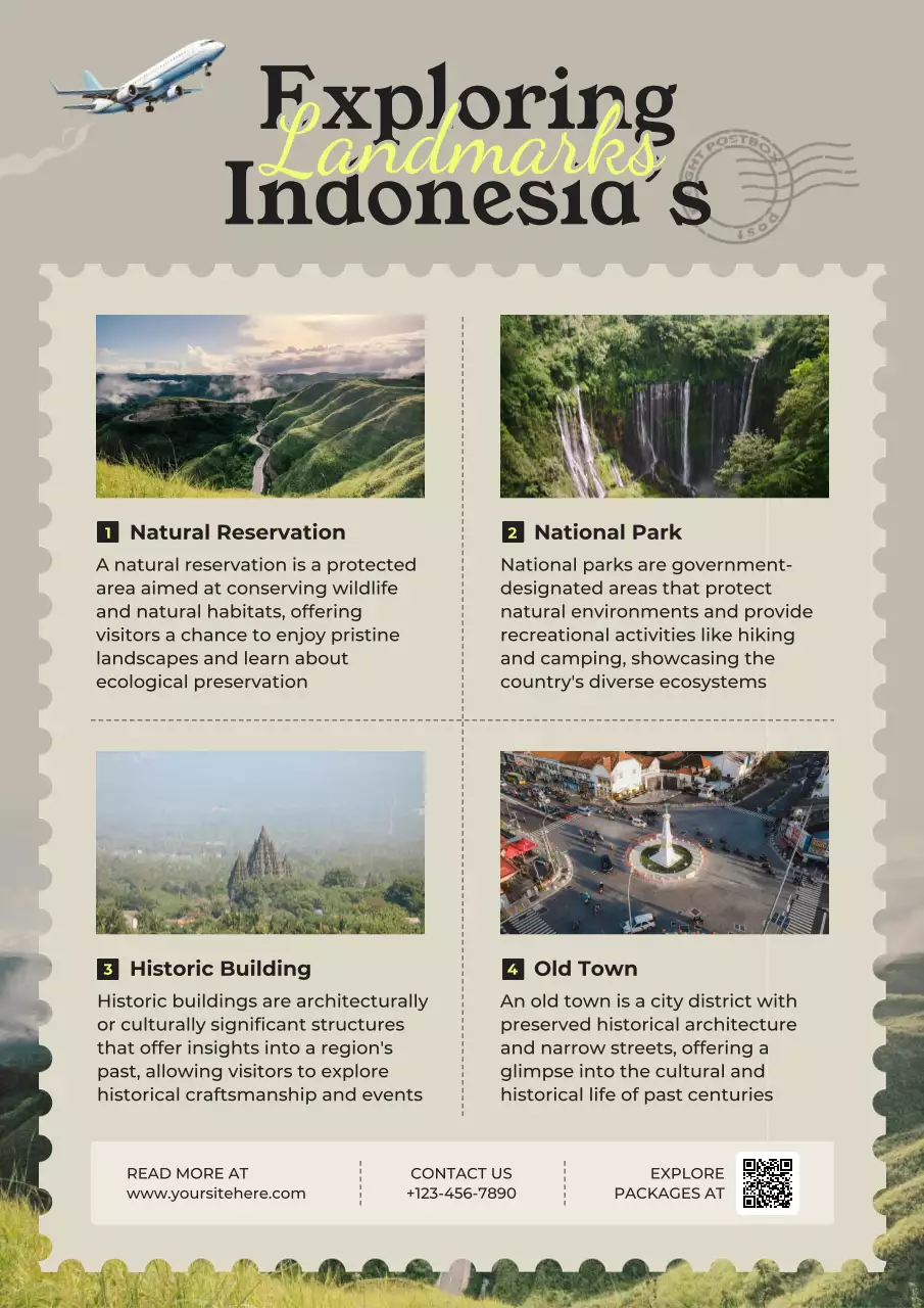 Beige Traditional Travel Guide Poster